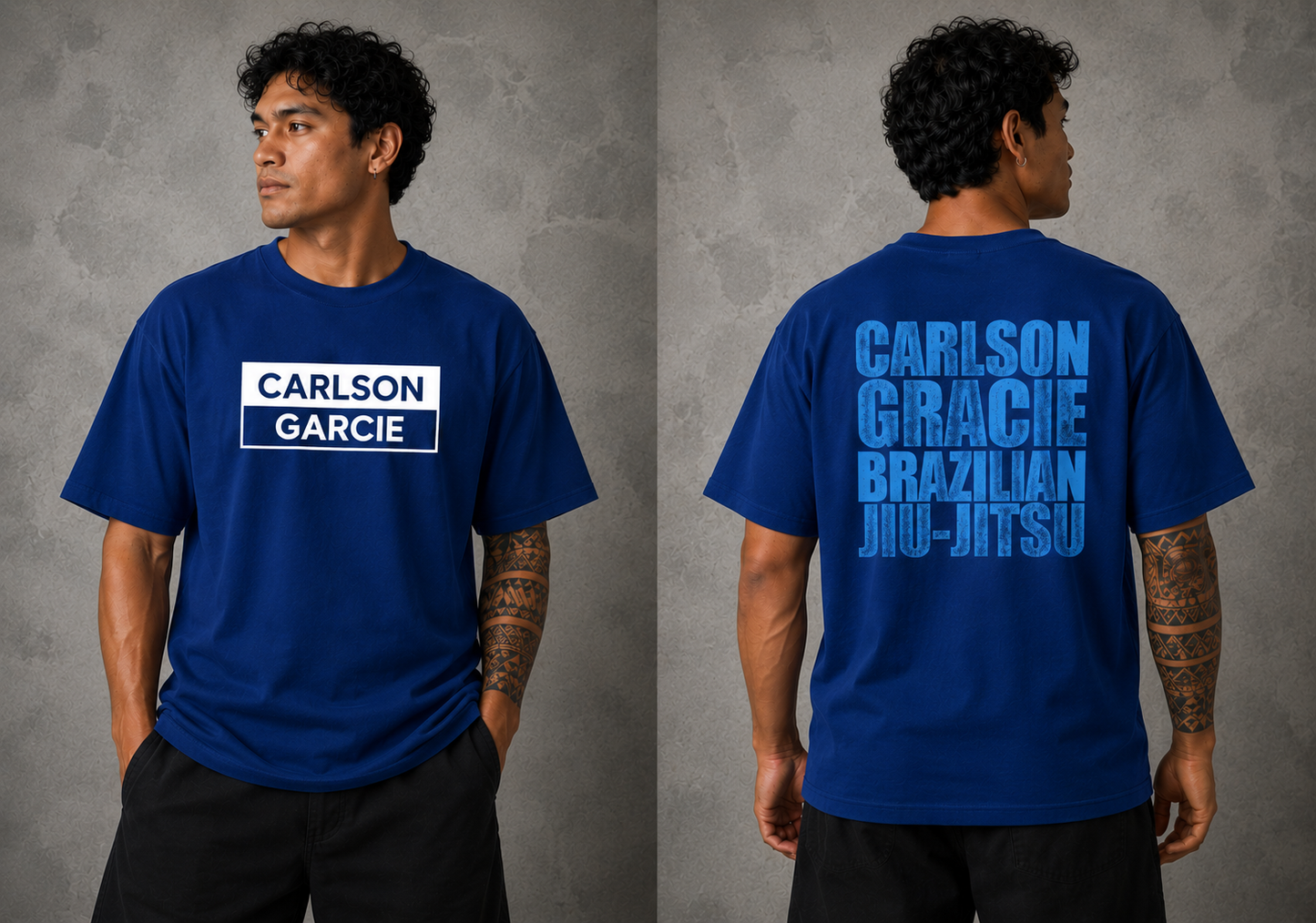 T-shirt Carlson Gracie Bleu - dos