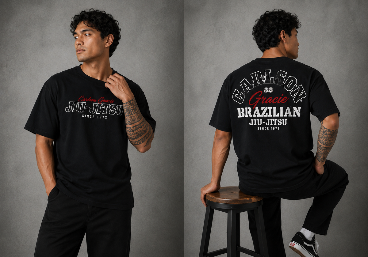 T-shirt Carlson Gracie Noir Signature – Oversize 100% Coton