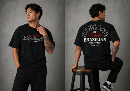 T-shirt Carlson Gracie Noir Signature – Oversize 100% Coton