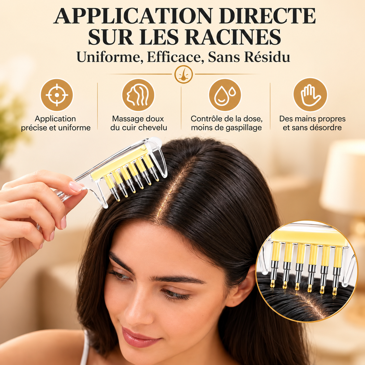 Peigne Applicateur d'Huile – Ton huile direct aux racines