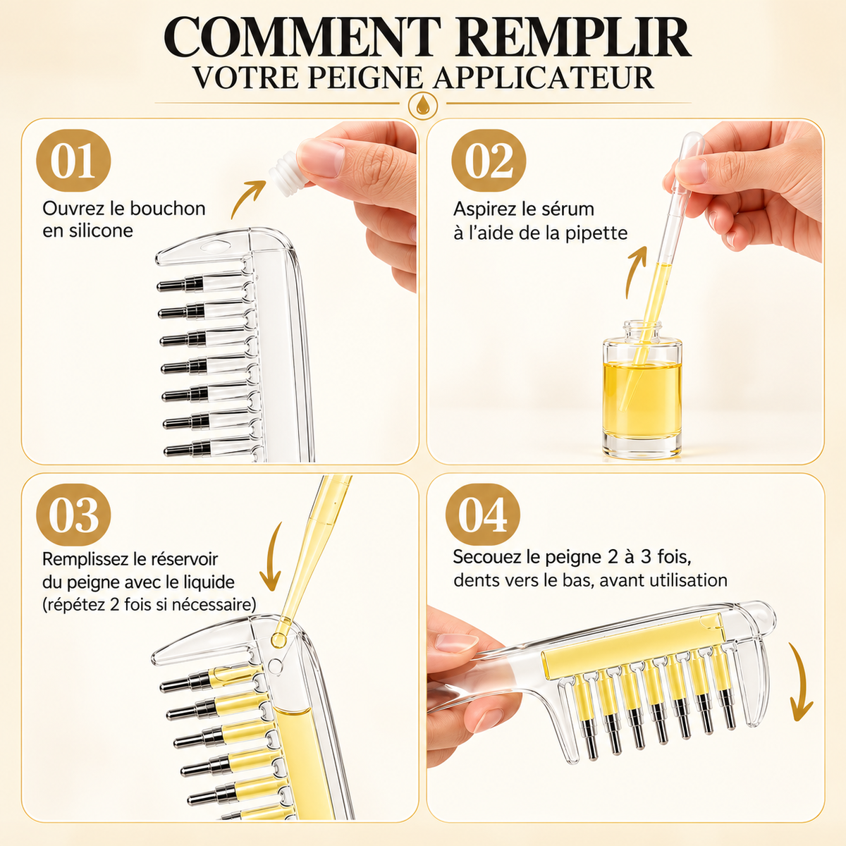 Peigne Applicateur d'Huile – Ton huile direct aux racines