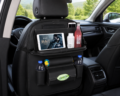 Organisateur de Siège Auto Multipoches – Simili-Cuir, Tablette & Porte-Boissons