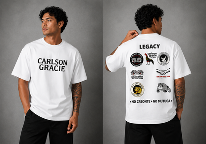 T-shirt Carlson Gracie Blanc – Oversize 100% Coton
