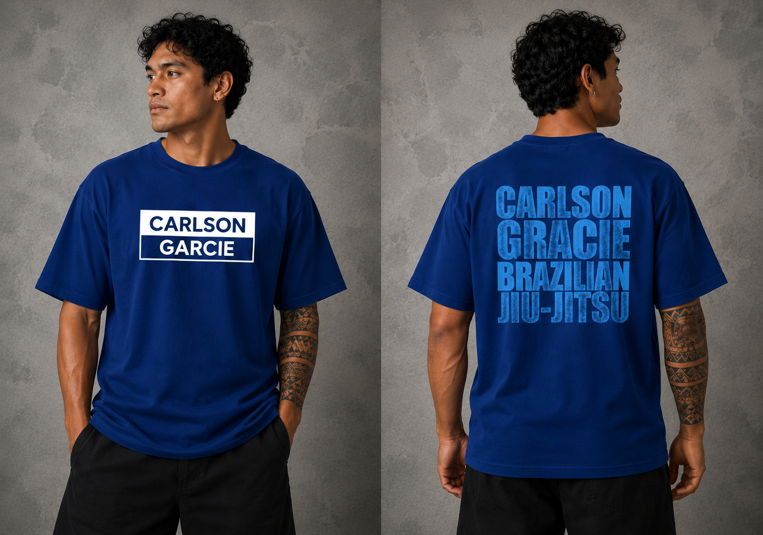 T-shirt Carlson Gracie Bleu - dos