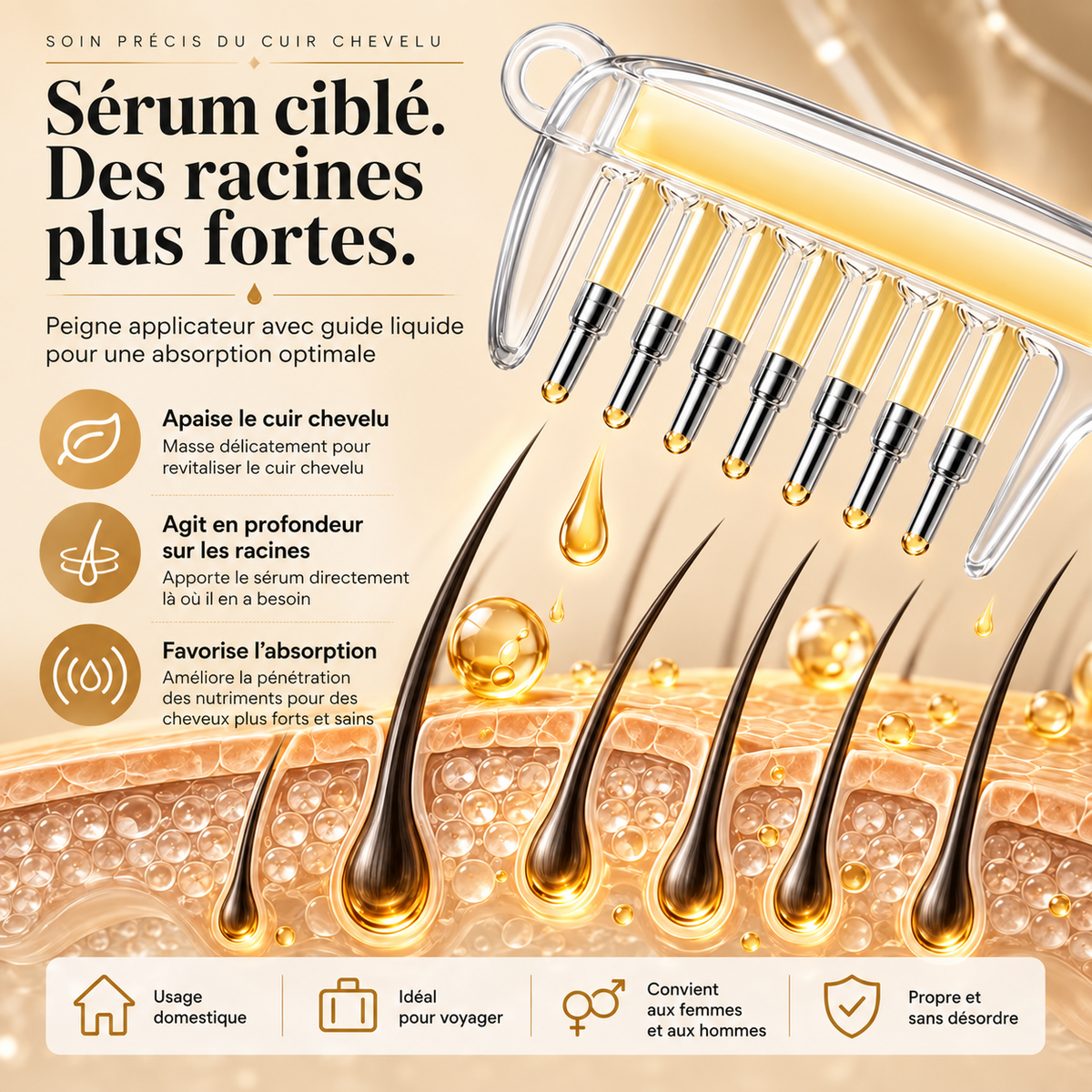 Peigne Applicateur d'Huile – Ton huile direct aux racines