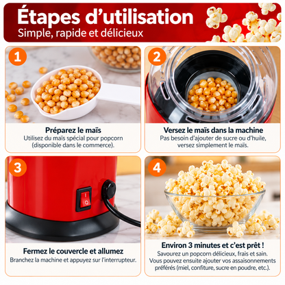 Machine à Popcorn Sans Huile – Rapide & Facile