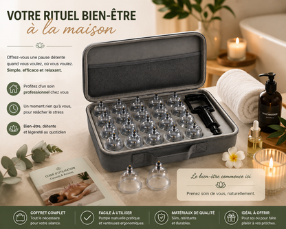 Kit 20 Ventouses de Massage — Coffret Complet avec Pompe