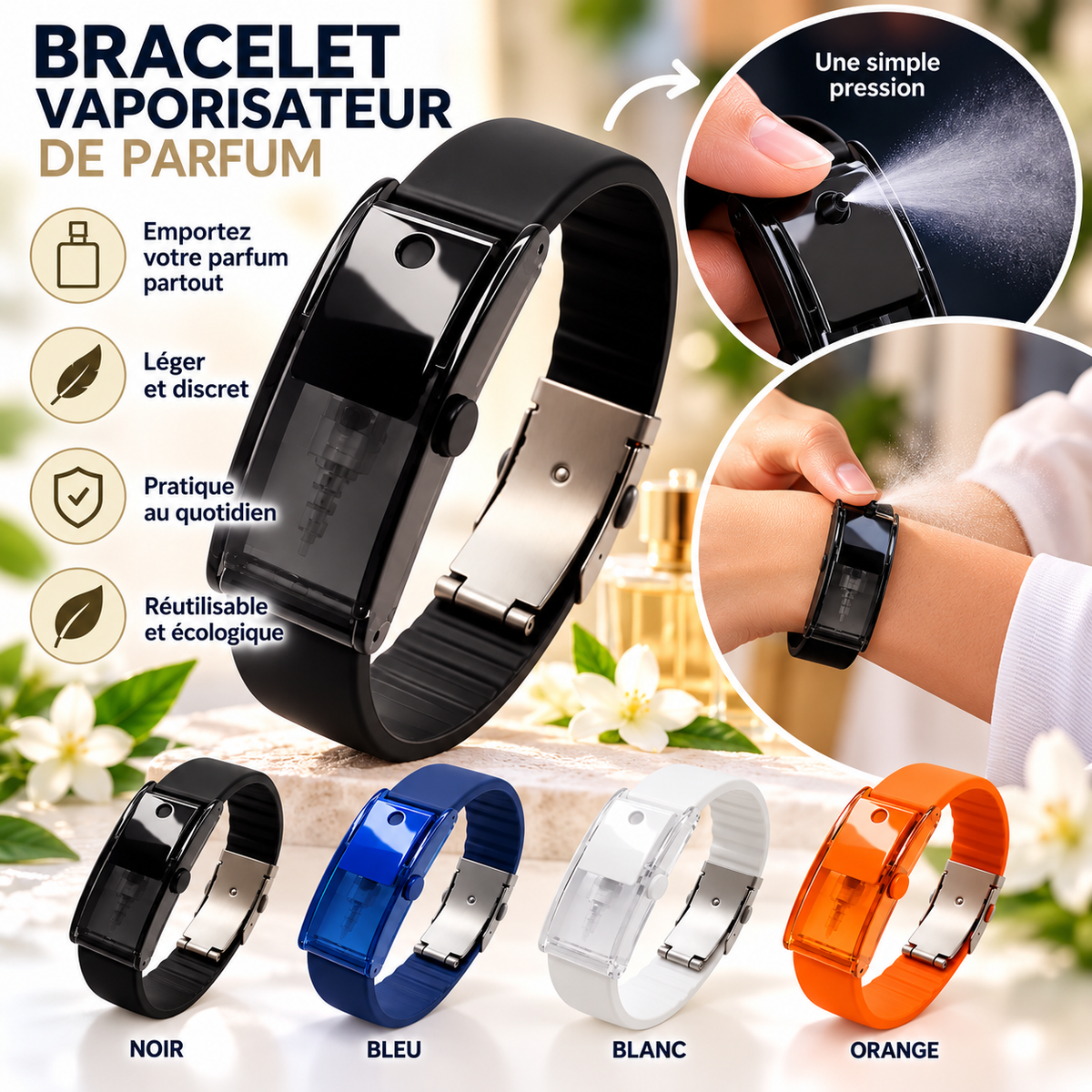 Bracelet Parfum Rechargeable – Ton parfum toujours sur toi