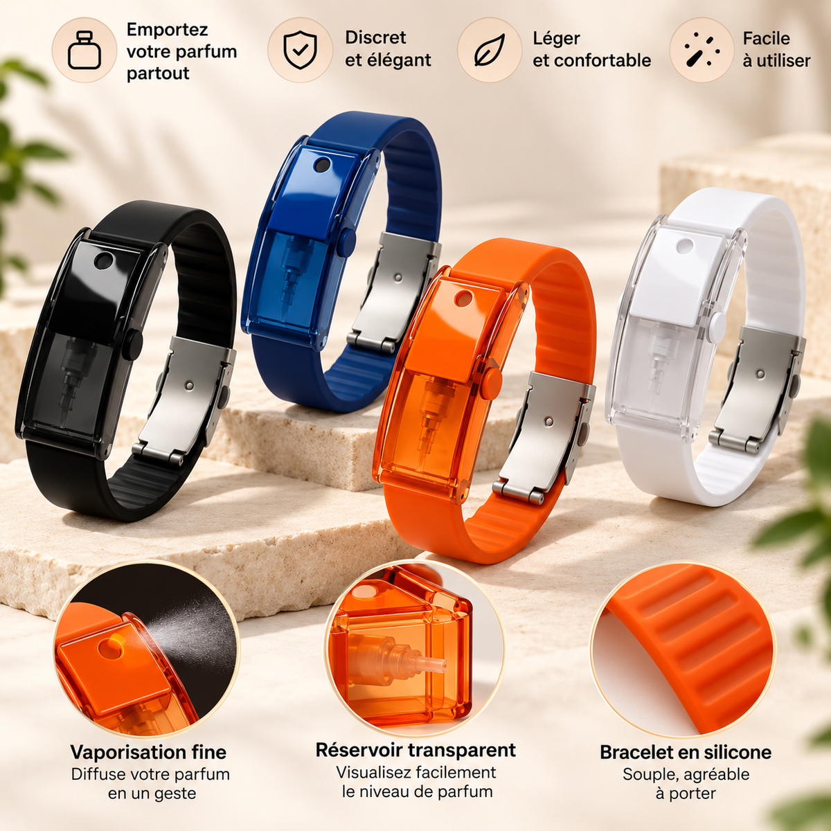 Bracelet Parfum Rechargeable – Ton parfum toujours sur toi