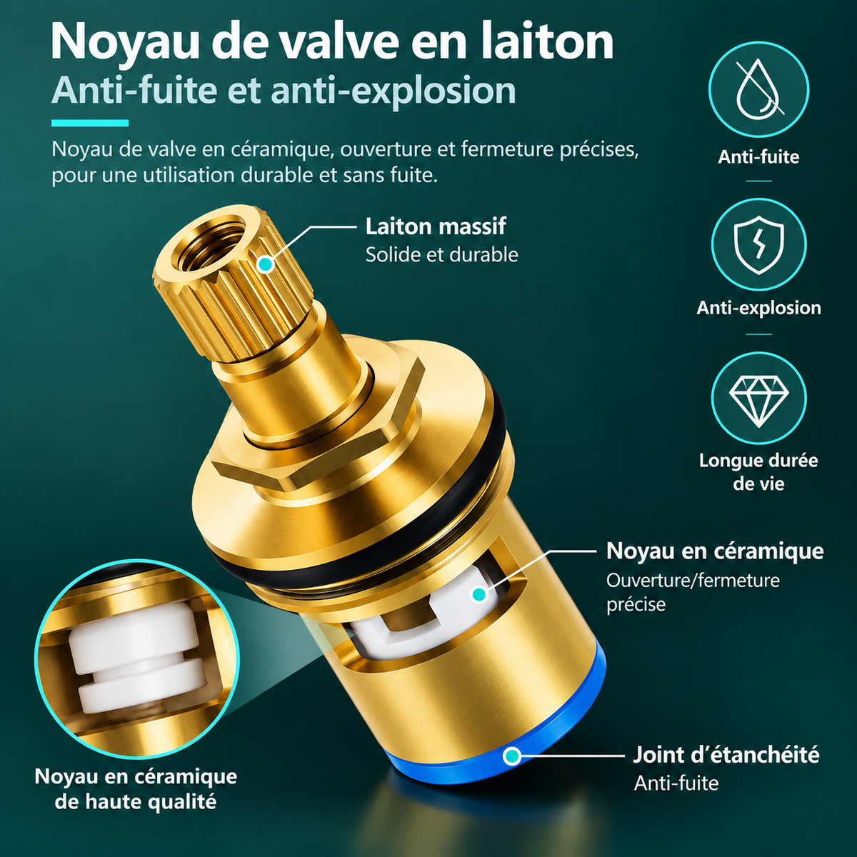 Kit Douchette WC 2 en 1 – Vanne double sortie + flexible spiralé 2 m